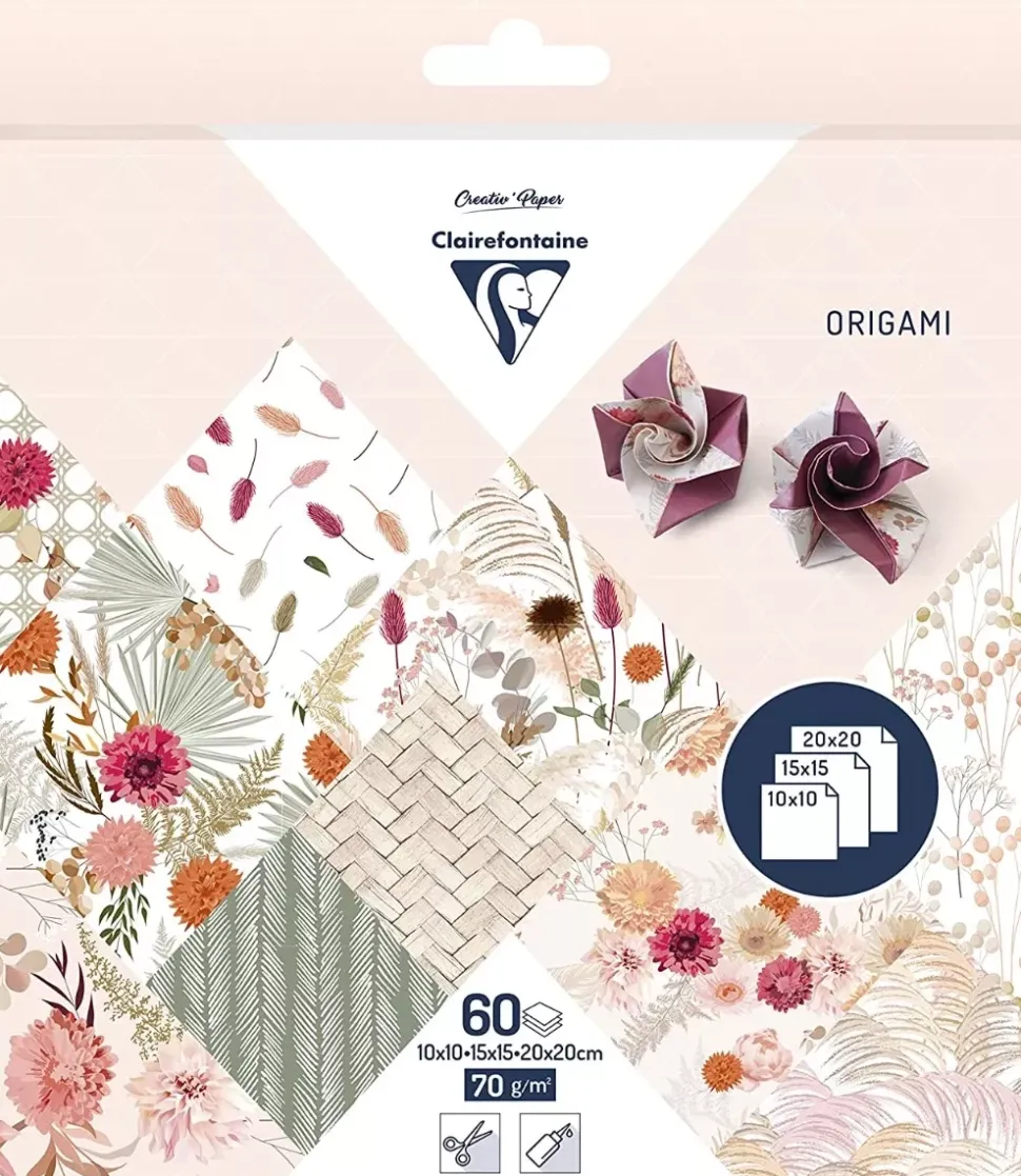 Set de Papel para Origami Dried Flowers Clairefontaine