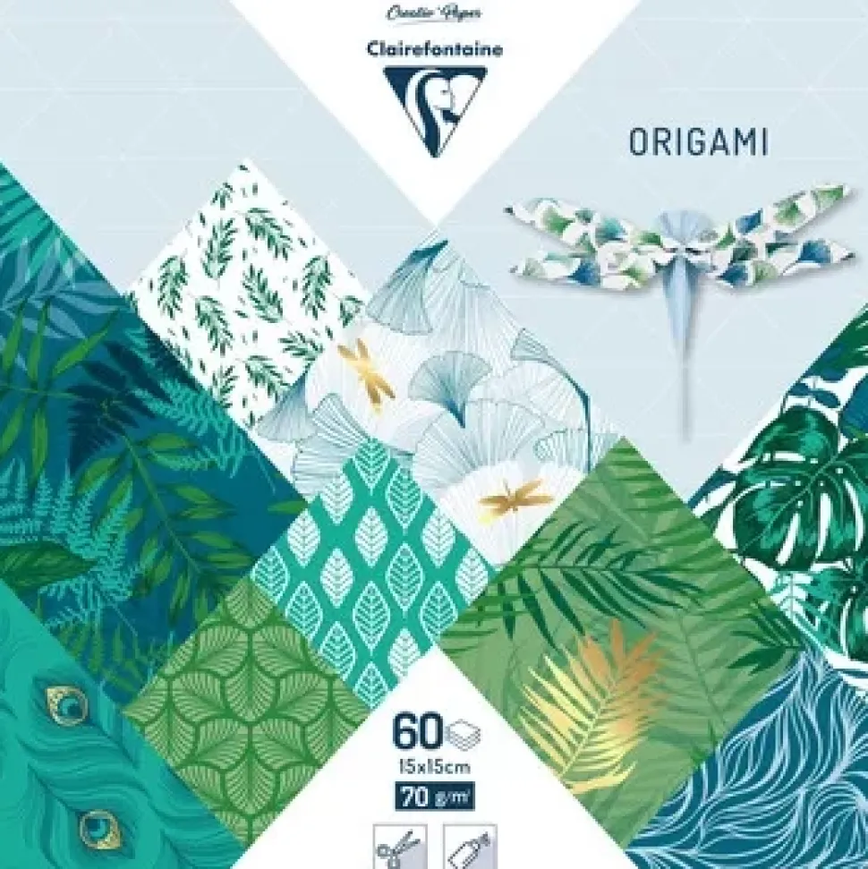 Set de Papel para Origami Green Chic Clairefontaine