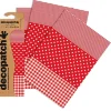Set de papeles Decopatch Rayas, lunares y vichy rojo