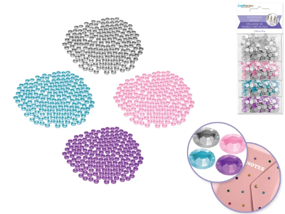 Set de Piedras Preciosas Redondas Pastel MultiCraft