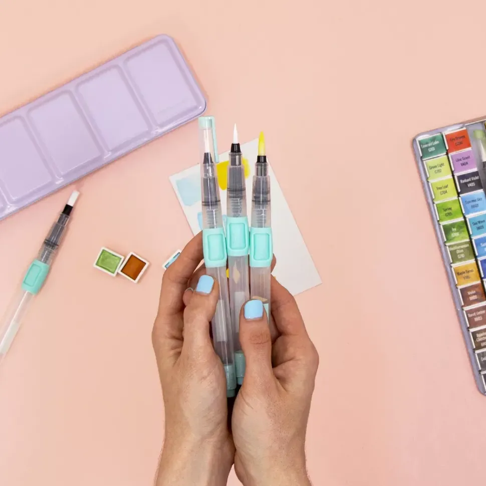 Set de Pinceles con Depósito de Agua Craftelier