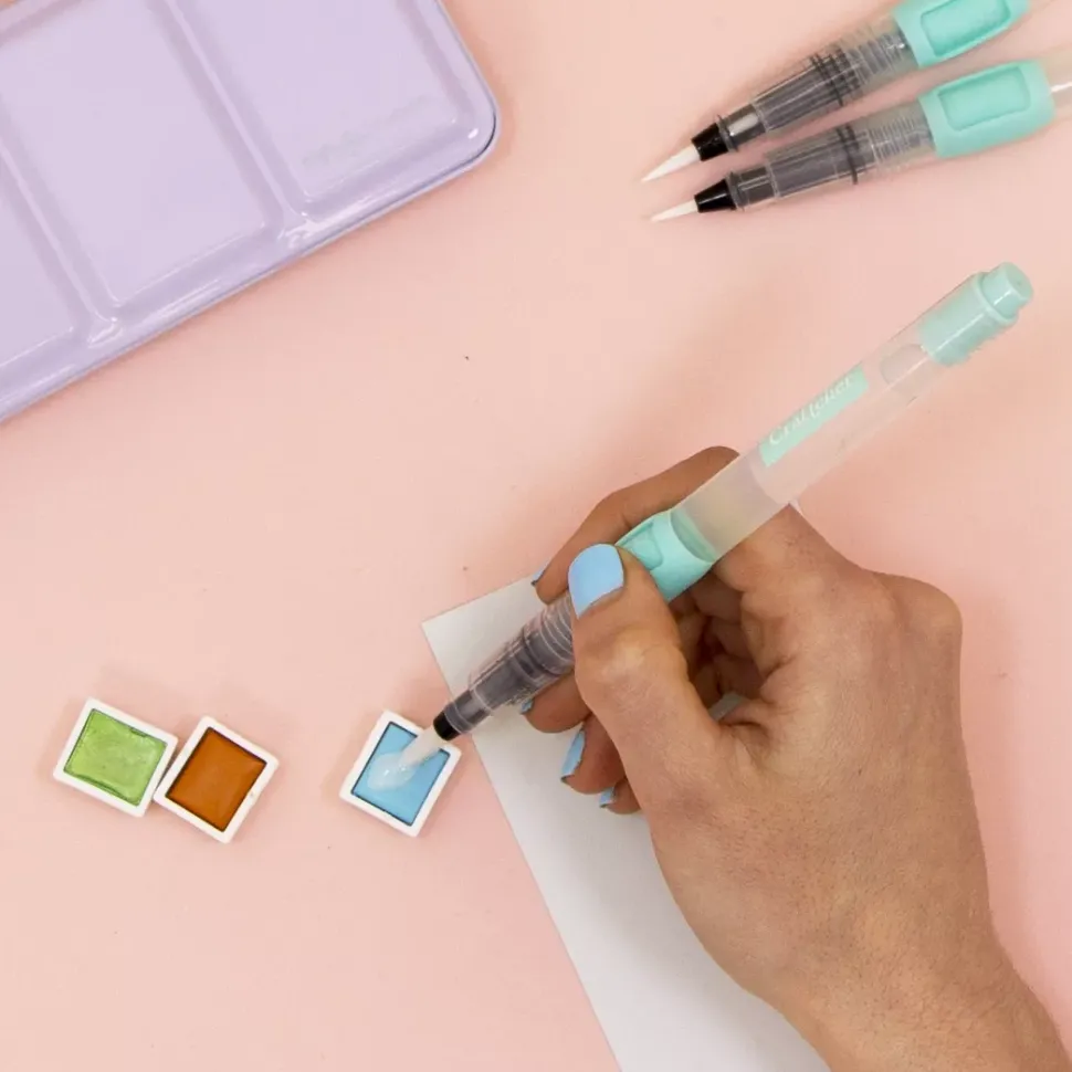 Set de Pinceles con Depósito de Agua Craftelier