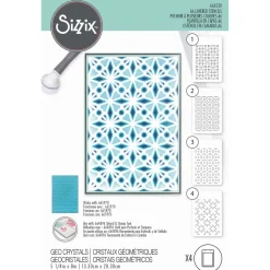 Set de plantillas de stencil Geo Crystals Sizzix A6