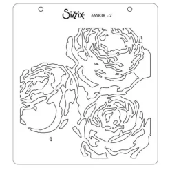 Set de Plantillas de Stencil Peony Sizzix 15x15cm