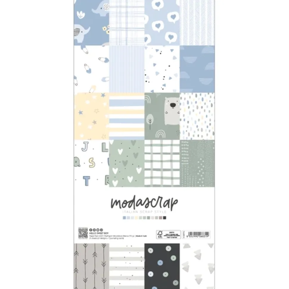 Set de scrapbooking Hello Sweet Boy ModaScrap 15x30cm