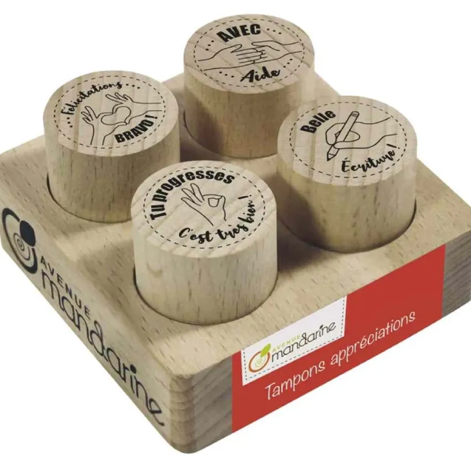 Set de sellos de madera Apreciación 2 Avenue Mandarine