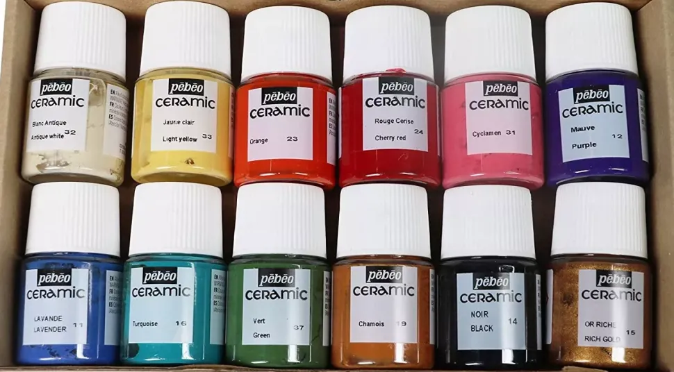 Set Exploration Ceramic 12 Pinturas para Cerámica y Vidrio Pebeo 20ml