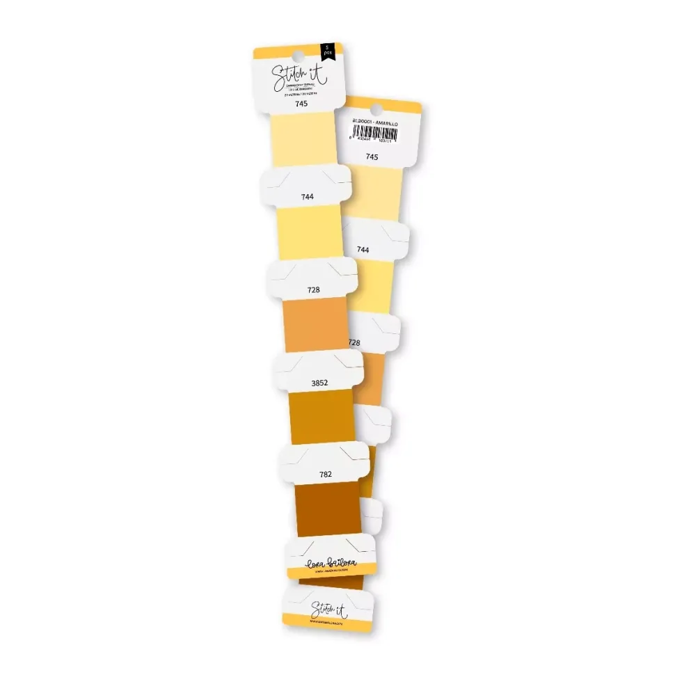 Set Hilos de Bordar Amarillo Stitch it! Lora Bailora