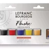 Set Iniciación Flashe 6 Tubos Acrlilico + Barniz Lefranc & Bourgeois 20ml
