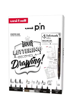 Set iniciación rotuladores calibrados Lettering Edition Uni Pin Uni-Ball