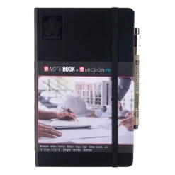 Set rotulador negro Pigma Micron PN y bloc de dibujo Negro Sakura 13x21cm