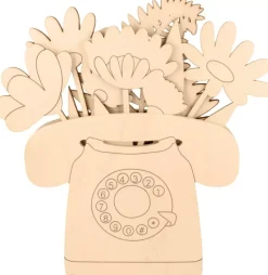 Set Teléfono y Flores de Madera Life is Simple Artemio