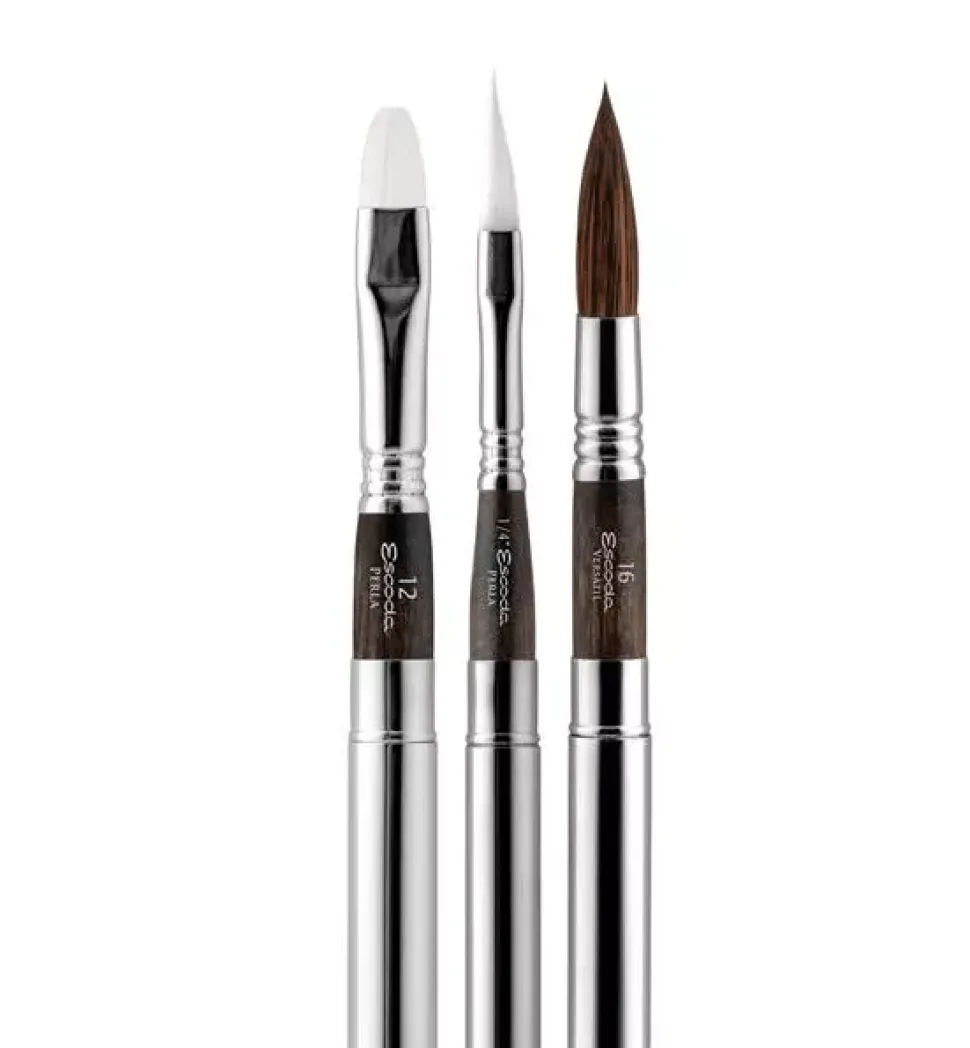 Set viaje acuarela 1272 estuche tela negra y pinceles Escoda