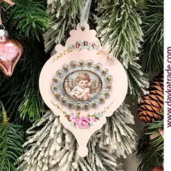 Silueta de madera Bola de Navidad 2 con Camafeo Dayka