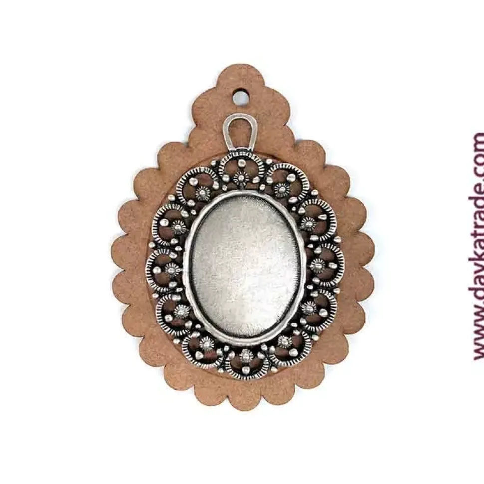 Silueta de madera Bola de Navidad con Camafeo Dayka