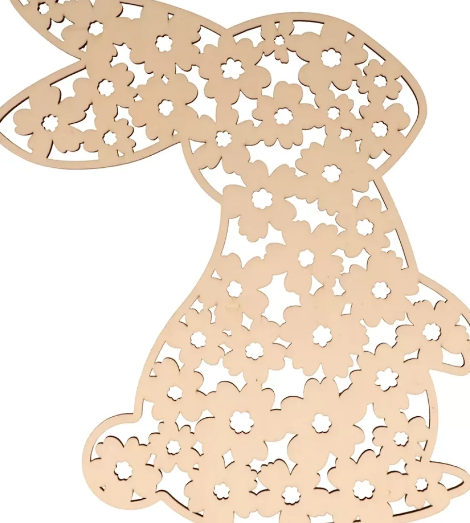 Silueta de Madera Conejo Flores Mariposa Artemio