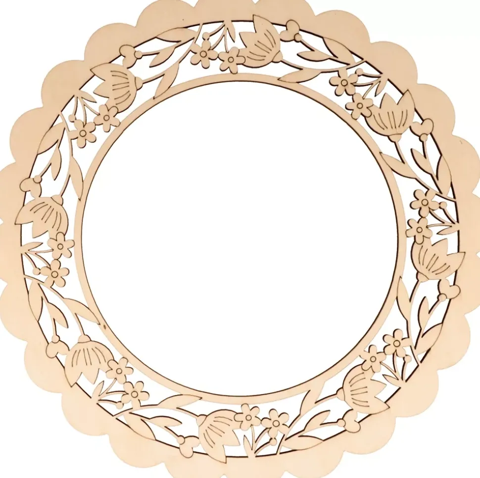 Silueta de Madera Corona Plantas Mariposa Artemio