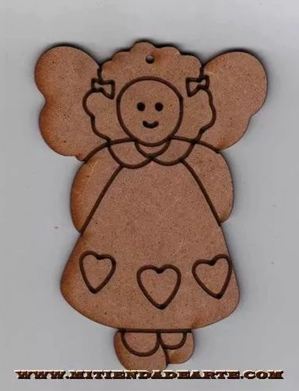 Silueta en DM - NVD014 Ángel con vestido 3 corazones