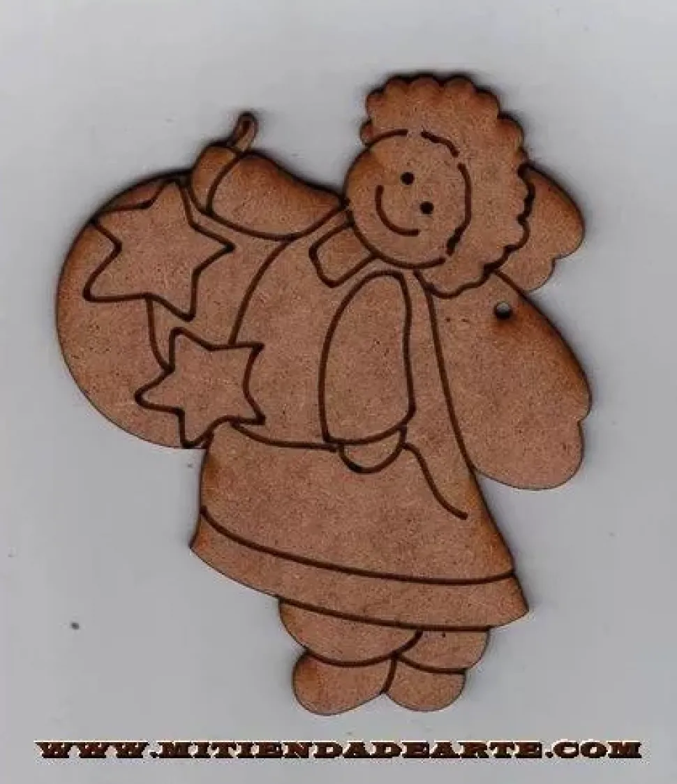 Silueta en DM - NVD013 Ángel con 2 estrellas