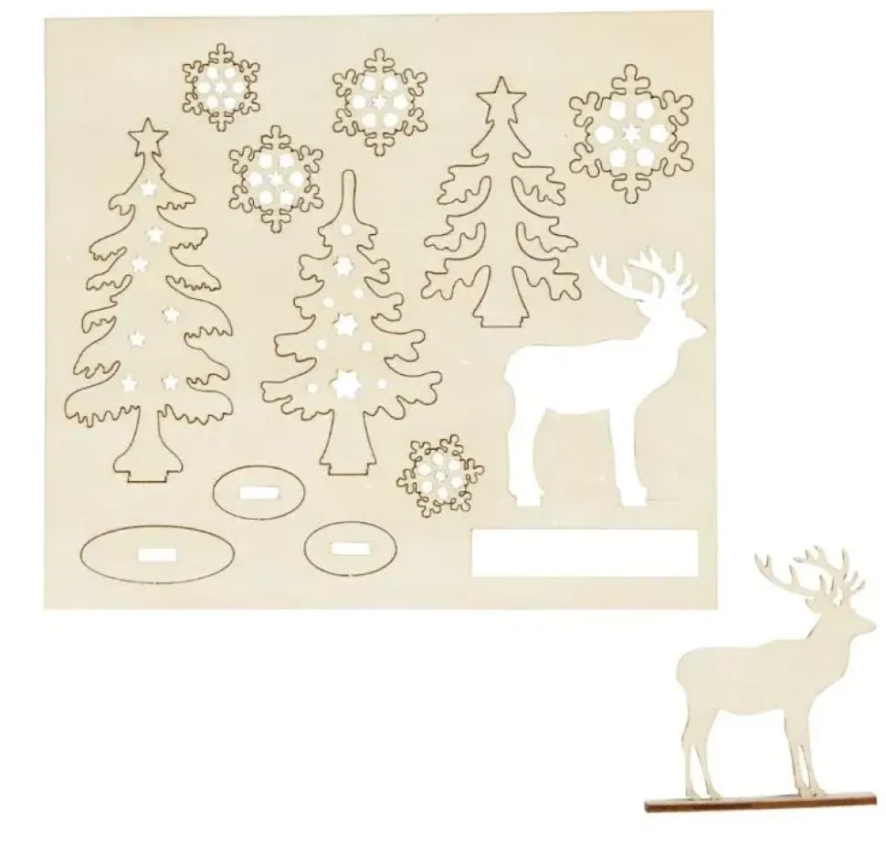 Siluetas de Madera Bosque con Ciervos Creativ Company