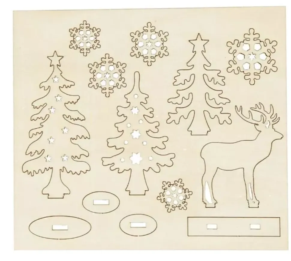 Siluetas de Madera Bosque con Ciervos Creativ Company