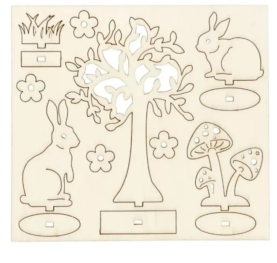 Siluetas de Madera Conejos Creativ Company