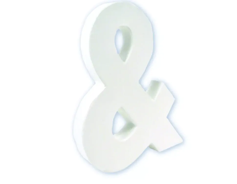 Símbolo And de cartón endurecido blanco