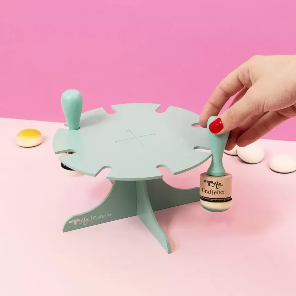 Soporte Para Aplicadores de Tinta Turquesa Craftelier