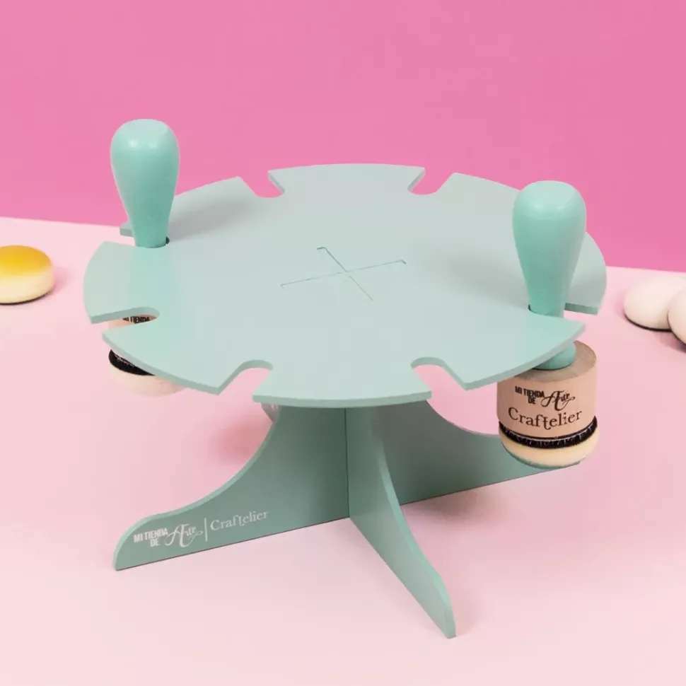 Soporte Para Aplicadores de Tinta Turquesa Craftelier