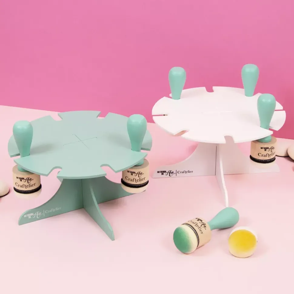 Soporte Para Aplicadores de Tinta Turquesa Craftelier