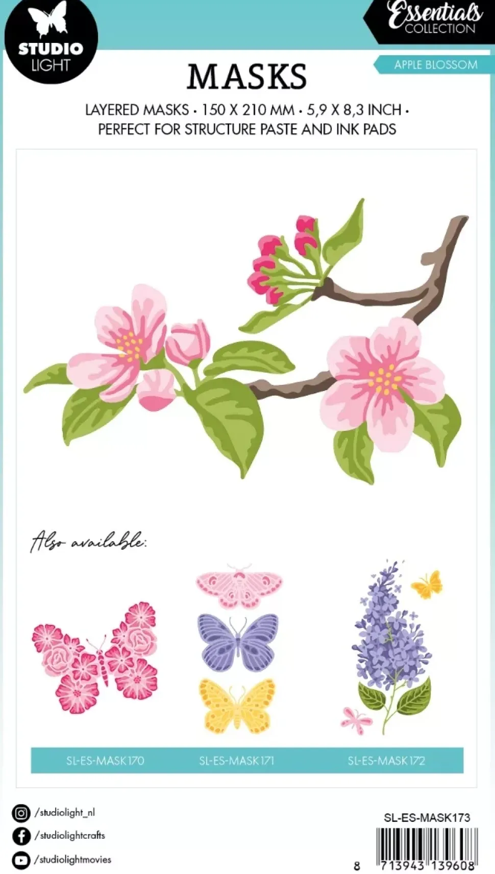 Stencil Apple Blossom Essentials Studio Light 15x21cm