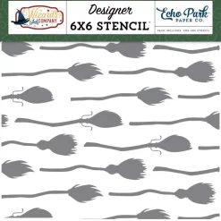 Stencil Bewitching Brooms Wizards & Company Echo Park