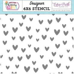 Stencil Birthday Love Hearts Make A Birthday Wish Girl Echo Park