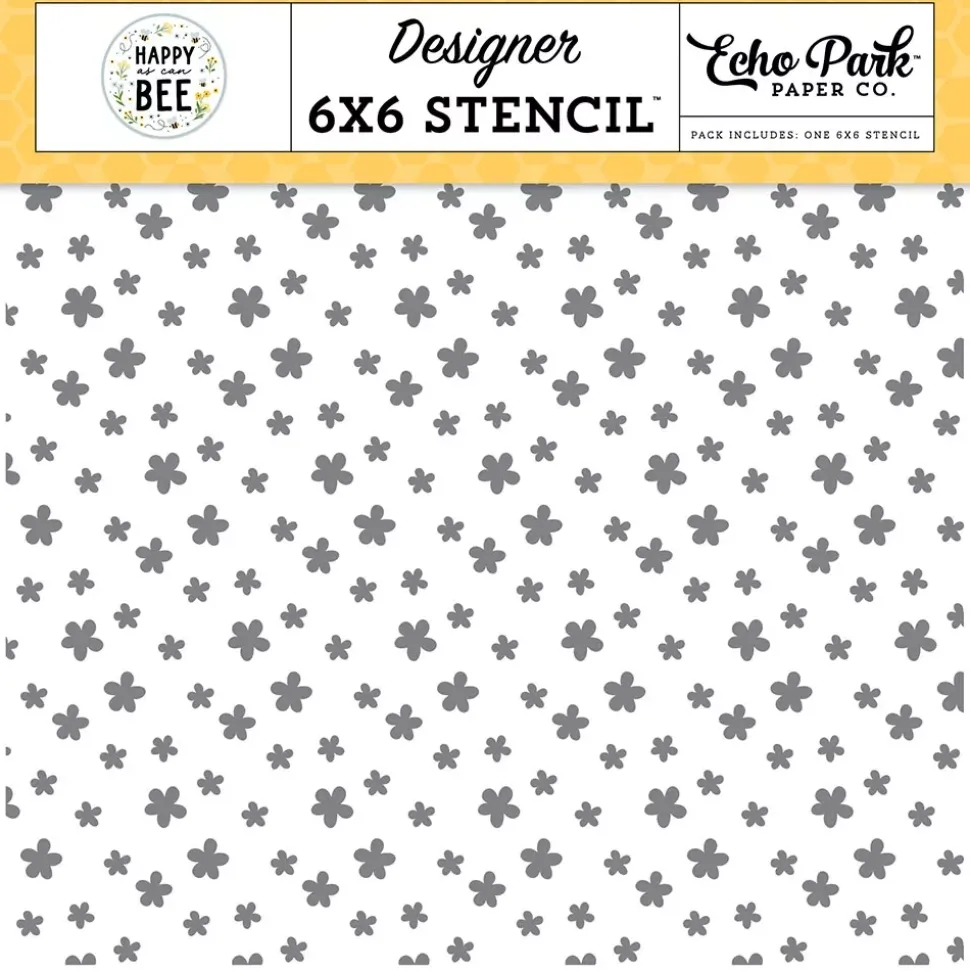 Stencil Flowers Please Happy As Can Bee Echo Park