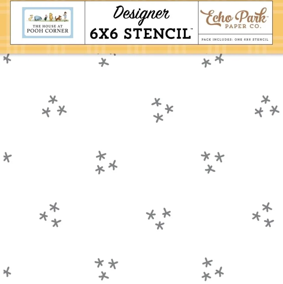 Stencil Friendship Flowers The House At Pooh Corner Echo Park 15x15cm