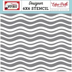 Stencil Sea Waves A Magical Voyage Echo Park 15x15cm