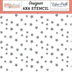 Stencil Shine Bright Baby on Board Girl Echo Park 15x15cm