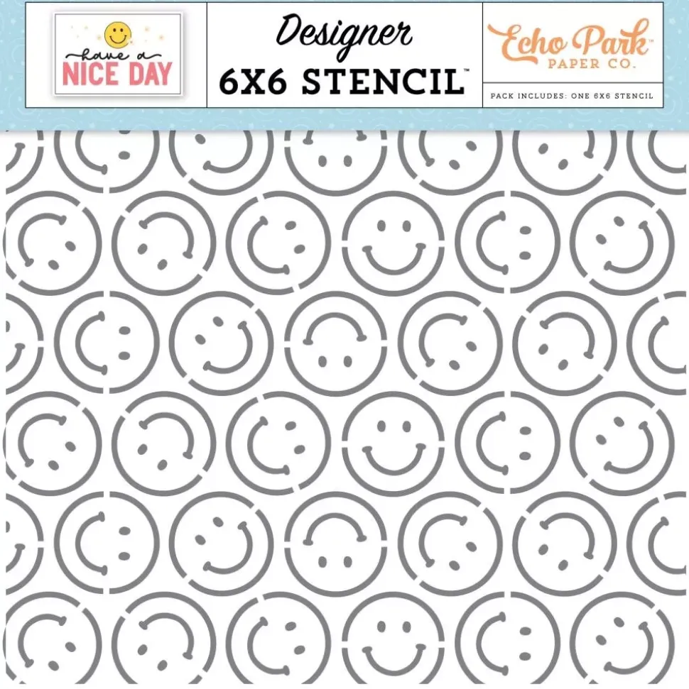 Stencil Smile More Have a Nice Day Echo Park 15x15cm