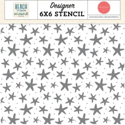 Stencil Starfish Seas Beach Town Carta Bella 15x15cm