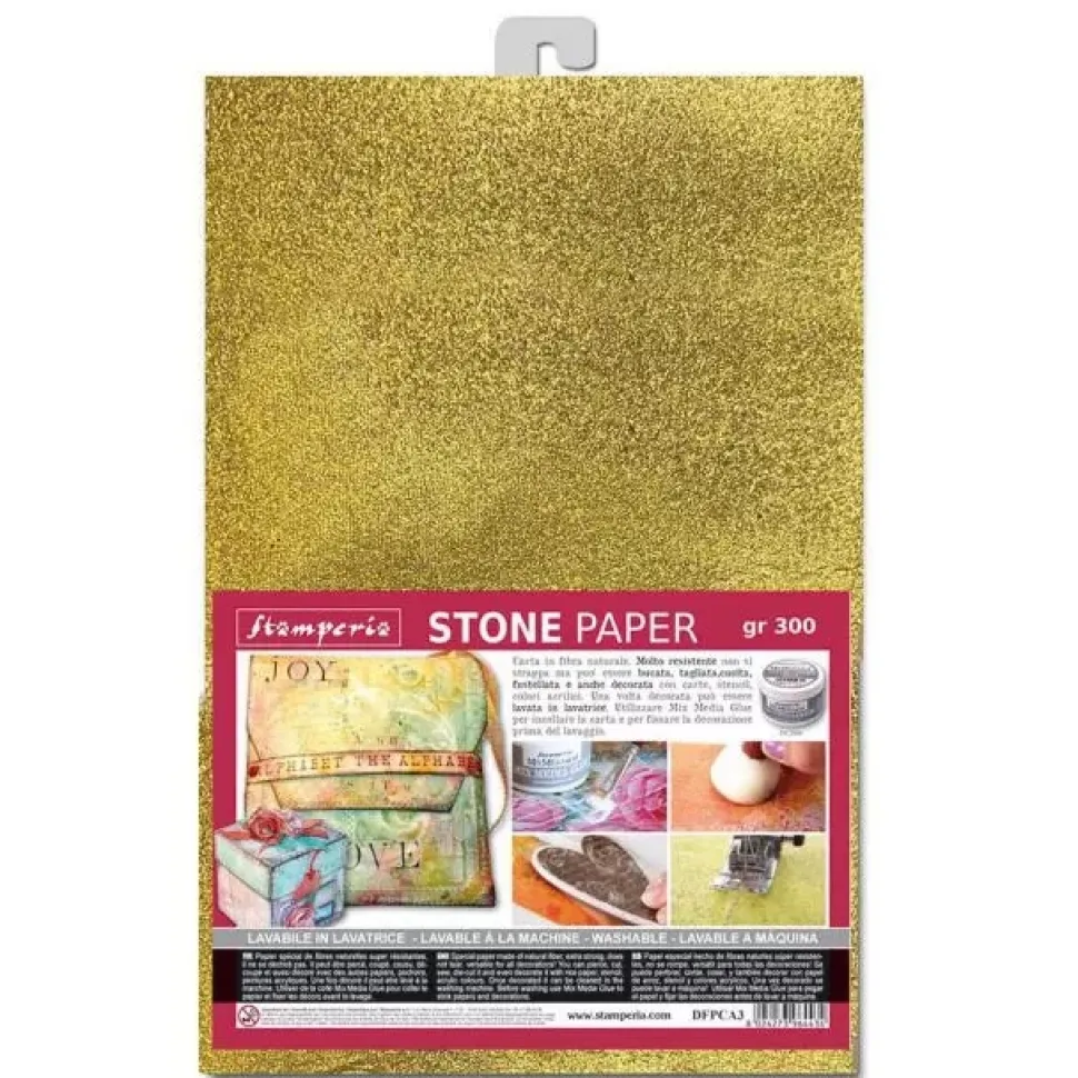 Stone Paper Dorado Stamperia