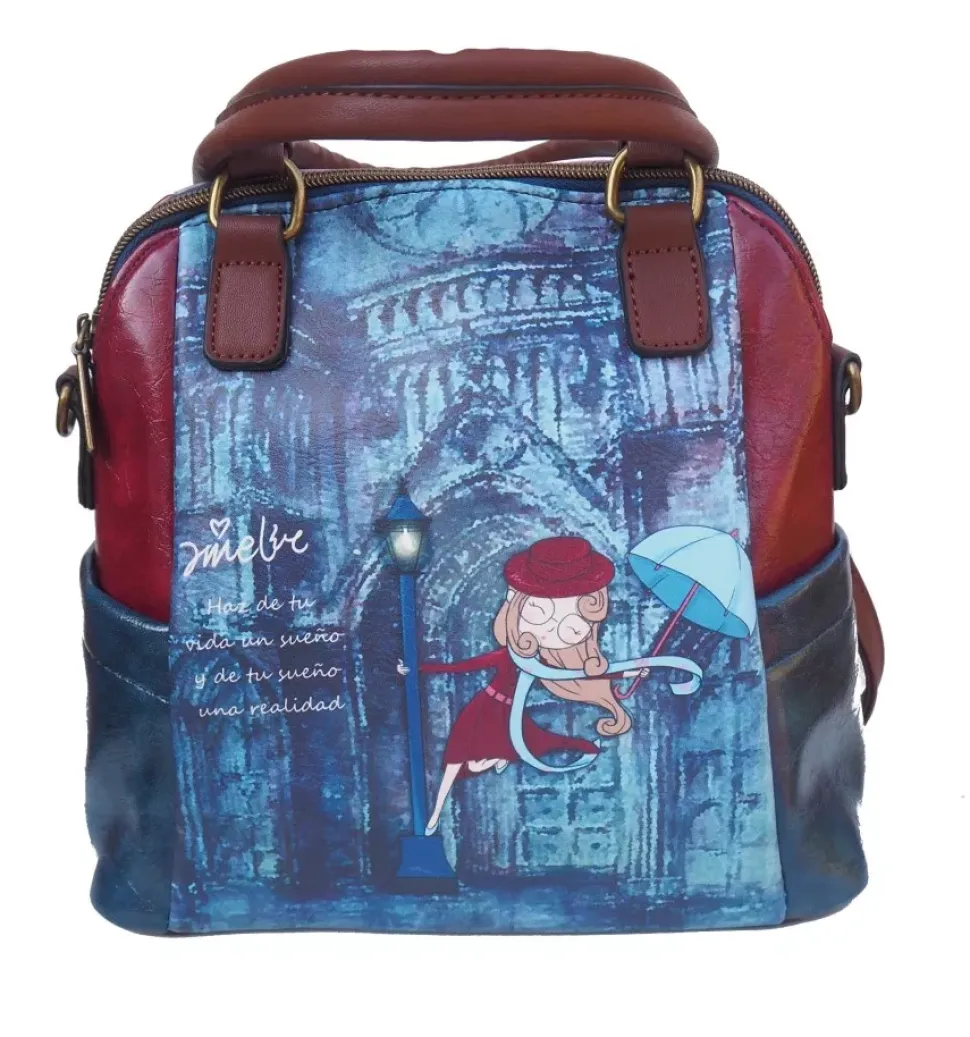 SUPER OFERTA **25%** Bolso mochila con compartimentos Amelie París Vintage