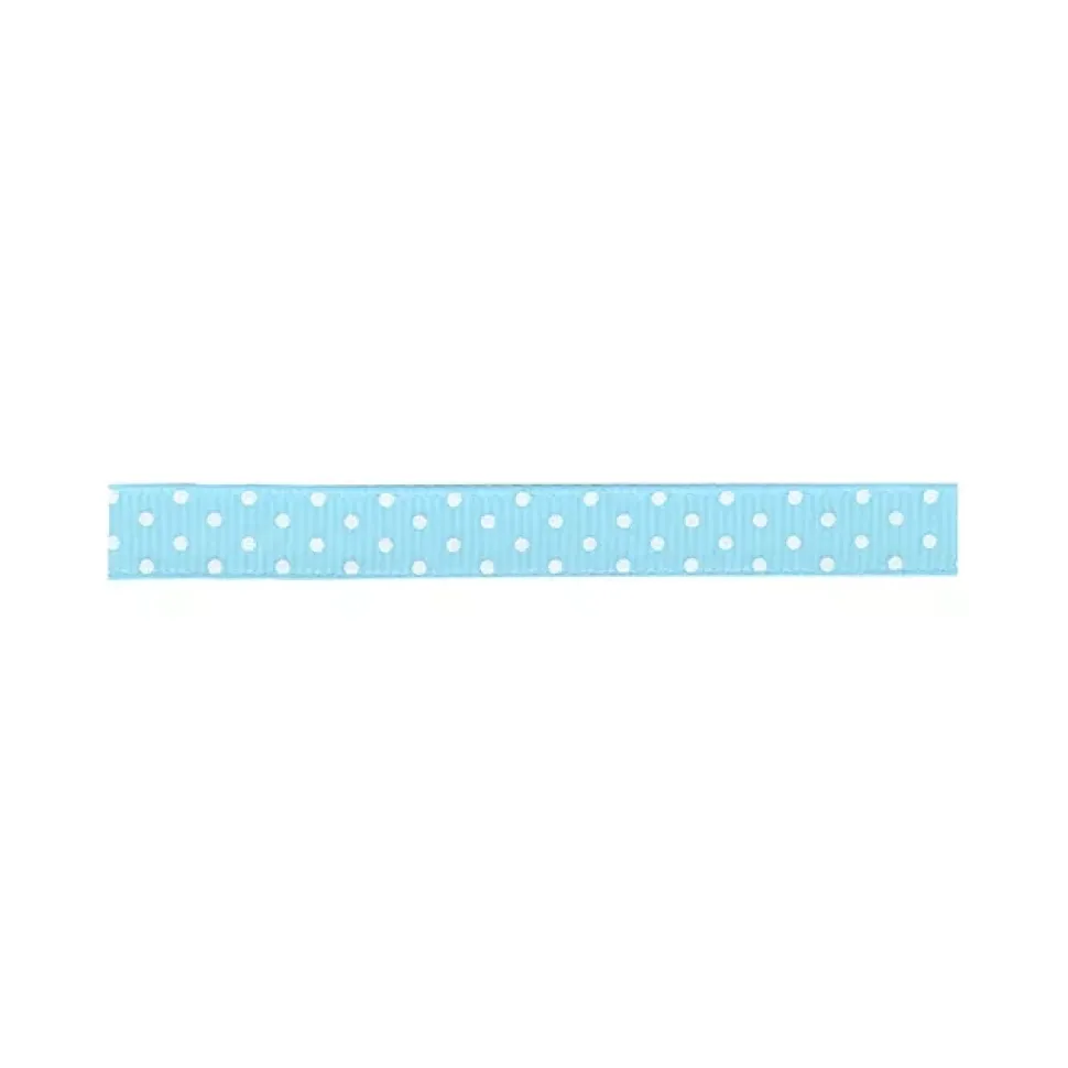 SUPER OFERTA **40%** Cinta grosgrain azul con lunares AC