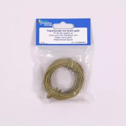 SUPER OFERTA **40%** Cordón de Papel con Alambre Oro Hobby Time 2mm