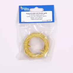 SUPER OFERTA **40%** Cordón de Papel con Alambre Amarillo Hobby Time 2mm