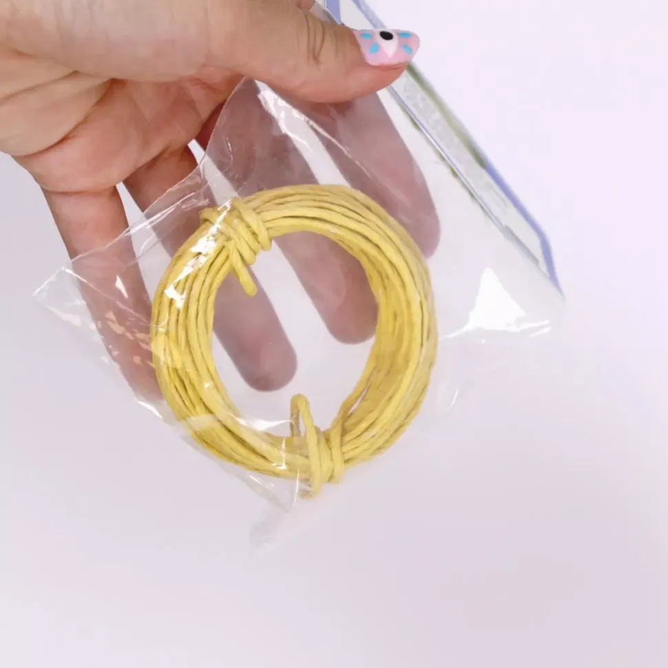 SUPER OFERTA **40%** Cordón de Papel con Alambre Amarillo Hobby Time 2mm