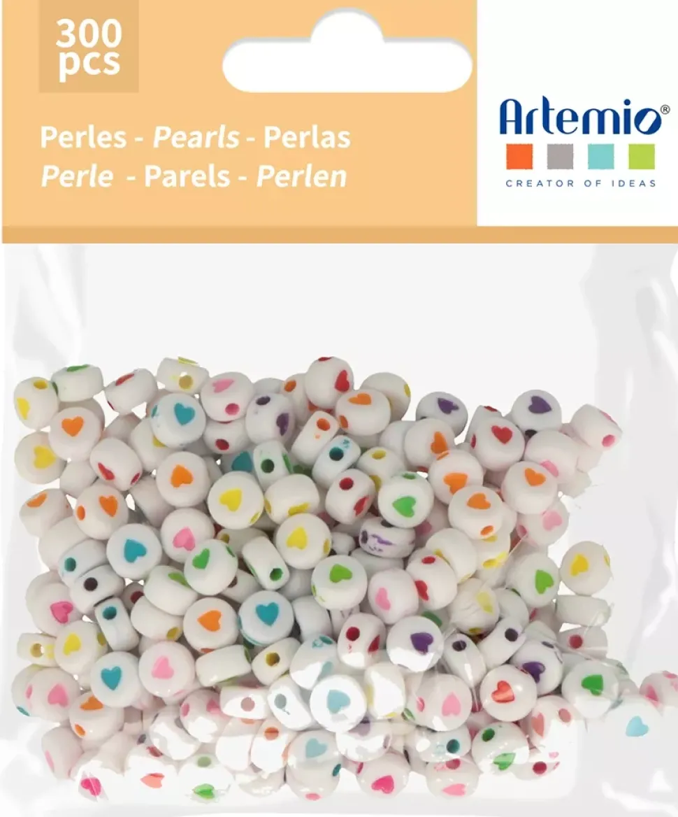 SUPER OFERTA **40%** Cuentas de Plástico con Corazones Artemio 7mm