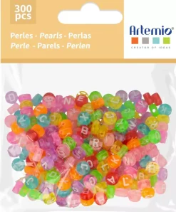 SUPER OFERTA **40%** Cuentas de Plástico con Letras Multicolor Artemio 7mm