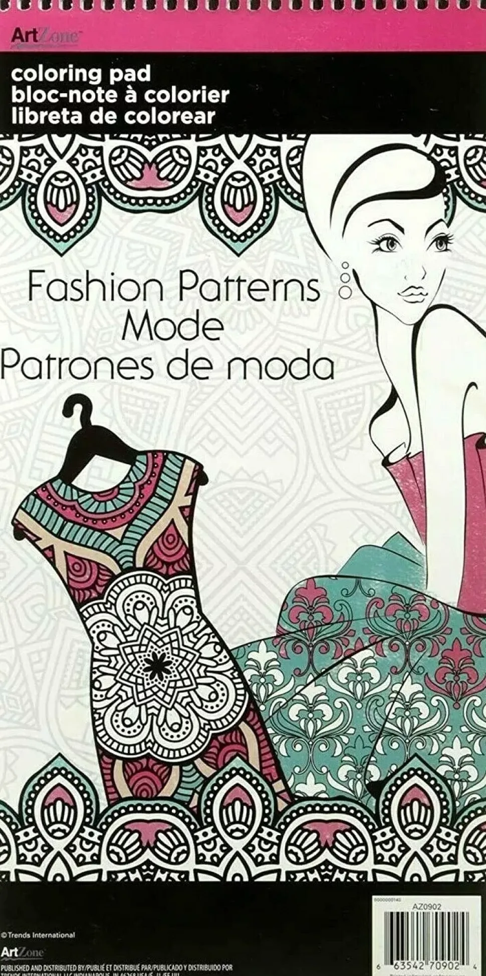 SUPER OFERTA **40%** Libro para colorear Patrones de moda ArtZone 15x30cm