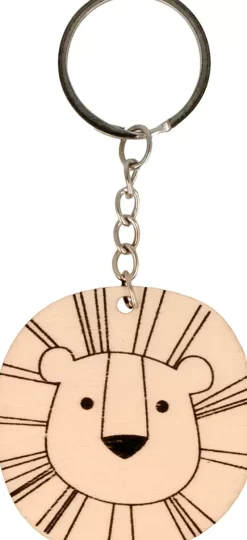 SUPER OFERTA **40%** Llavero de Madera Cara León Safari Artemio