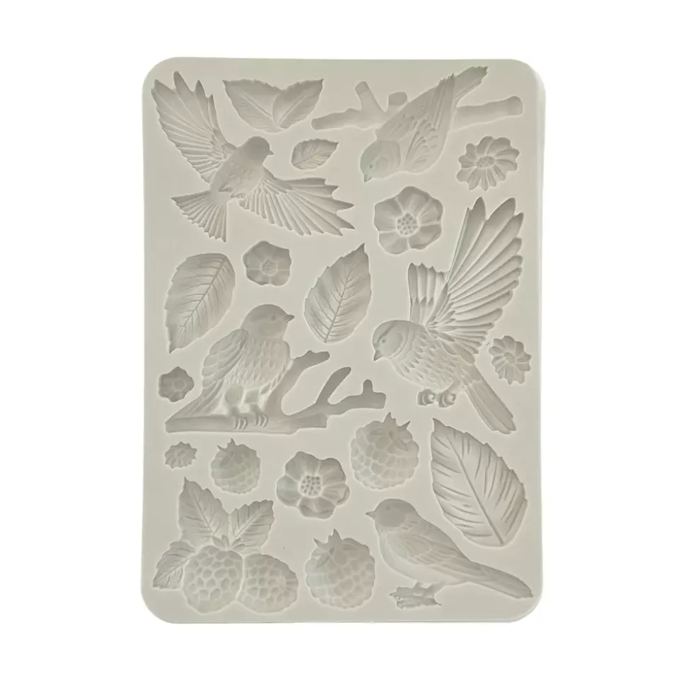 SUPER OFERTA **30%** Molde de silicona Pajaritos Forest Stamperia